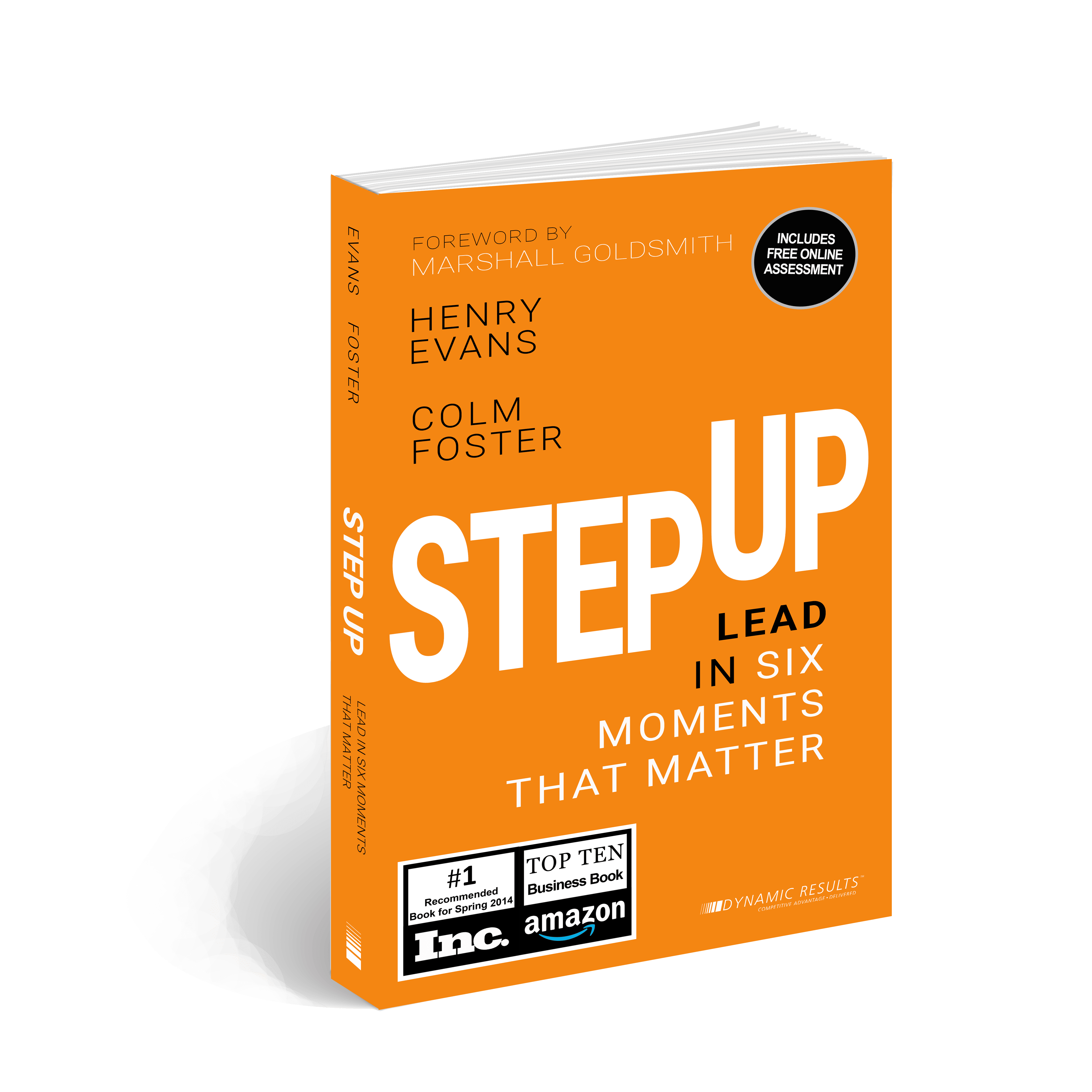 An image of the book 'Step Up, Lead in Six Moments that Matter' a leadership guide to boost personal impact.